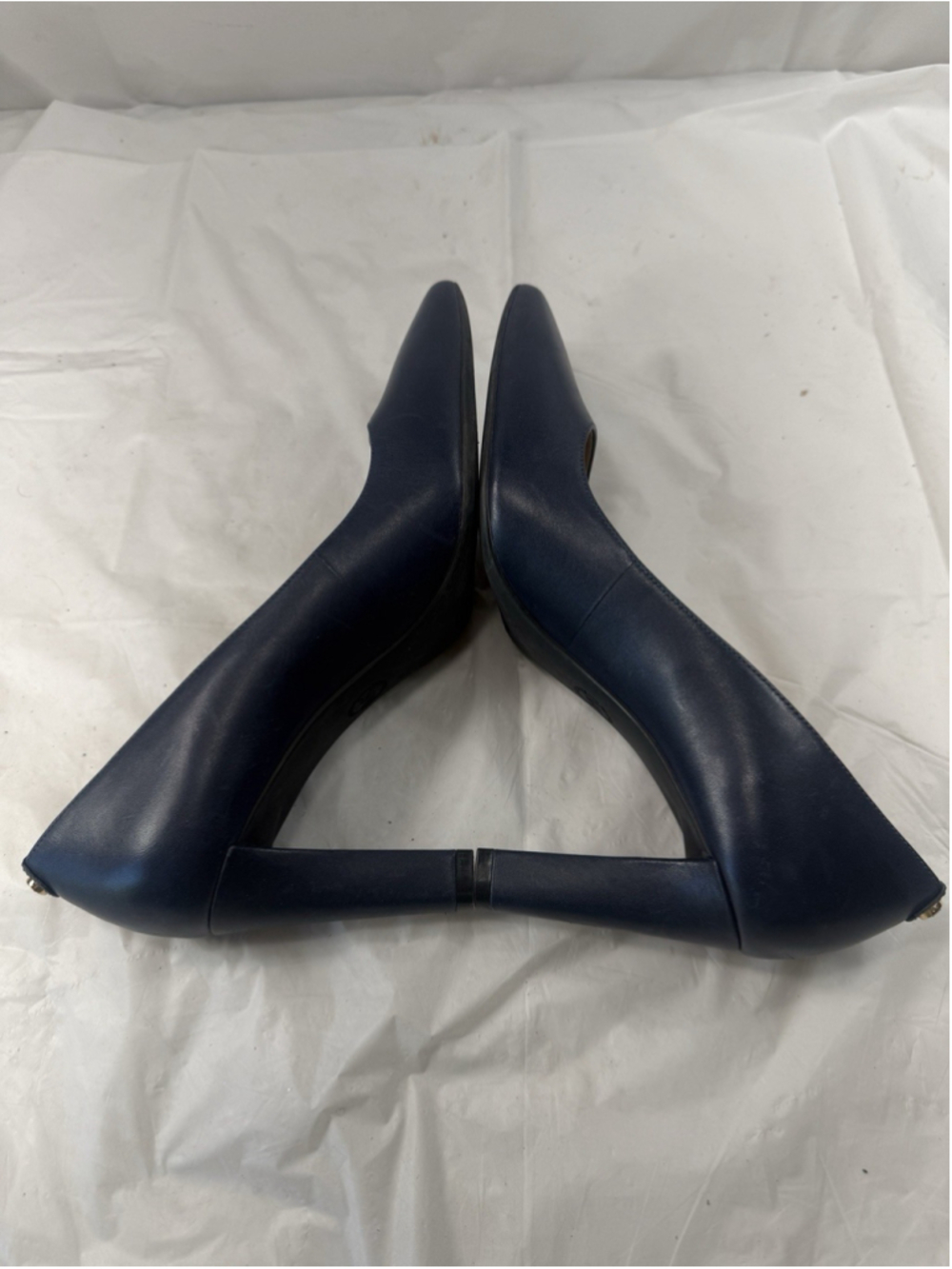 Michael Kors Alina Flex Navy Leather Pointed Toe Pumps Heels Women’s Size 10M - Picture 6 of 16